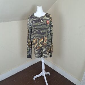 Nike Tiger Camouflage Cotton Long Sleeve Mens  Shirt Size XXL